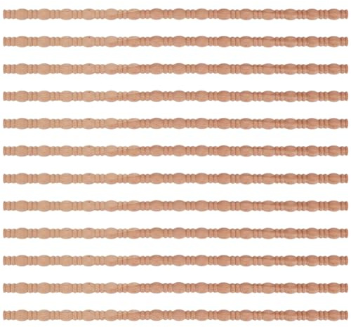 GORGECRAFT 12 Baguette Décorative en Bois 3D Non Finie de 40cm de Long à Découper et à Perler Idéale pour la Décoration de Meubles Portes Miroirs Armoires Commodes et Autres Projets de Bricolage.