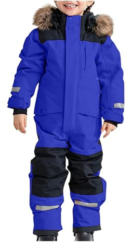 Tuta da Neve Invernale Impermeabile per Bambini, Tuta da Sci per Bambini, Calda e isolata, Abbigliamento Esterno Ragazzi e Ragazze, Blu, 2 Anni, 14-15 Anni