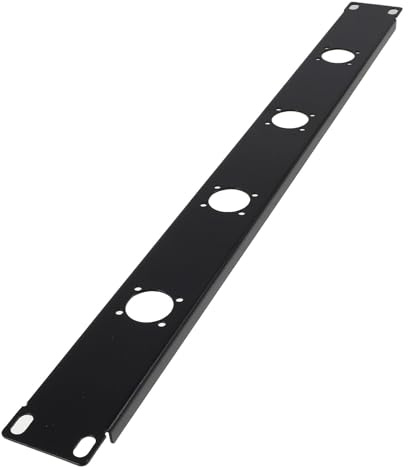 GLSTOY 1U 4-Port Black Xlr Audio Patch Panel Rack Mount with Hinged Design for Cable Management and Wire Organization in 19-Inch Network Cabinets and Studio Racks