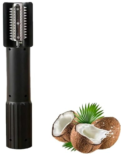 Electric Coconut Grater Machine, Portable Handheld Coconut Scraper Peeler Shredder, Stainless Steel Coconut Fish Crusher, Wireless Automatic Anti-Splash Rotating Kitchen Grater(Black)