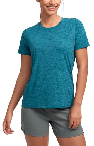 Innophra Cool Hiking Short Sleeve Shirt for Women - Quick Dry Soft Daily Sun T-Shirts Running Workout Athletic Summer Tops Green Jade Medium