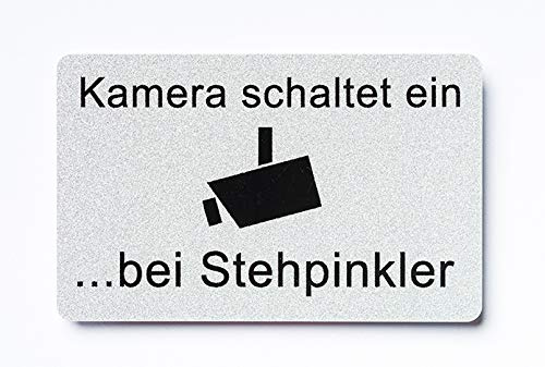 WC Schild Kamera schaltet ein bei Stehpinkler Toilette selbstklebend Aufkleber Türschild Tür Haus Büro Praxis Geschäft Sitz Toilettensitz WC-Sitz Zubehör