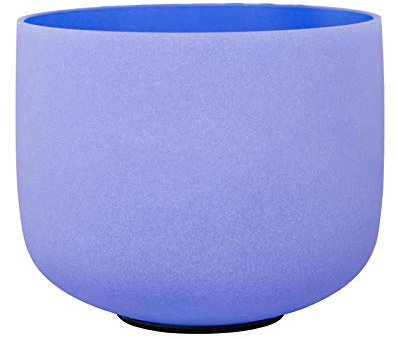 ENERGYSOUND Klangschale mit 432 Hz Perfect Pitch G Hals-Chakra 4. Oktave, blau-gefärbte Quarzkristall-Klangschale 20 cm Sound Healing & Yoga Meditation