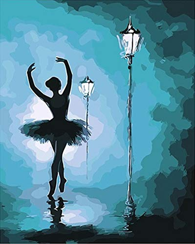 YEESAM ART Neuheiten Malen nach Zahlen Erwachsene Kinder, Ballett Mädchen Balletttänzer 40x50 cm Leinen Segeltuch, DIY ölgemälde Weihnachten Geschenke