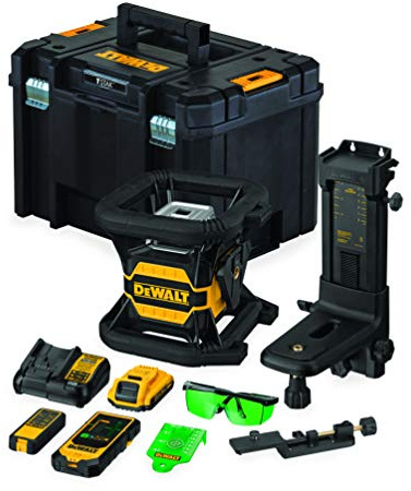 Dewalt, Niveau Laser Rotatif XR 18V 2Ah Faisceau Vert avec Fonction Tool Connect, DCE080D1GS-QW