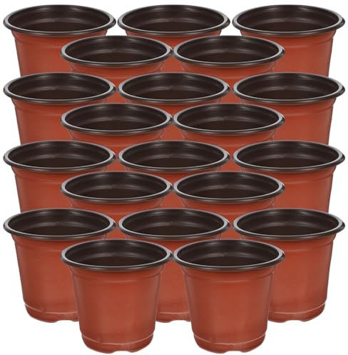 DOITOOL 50 Stück Kunststofftöpfe für Pflanzen für die Aussaat, 10 cm, Blumentöpfe, Behälter für Pflanzen für Samen (Durchmesser 100 mm)