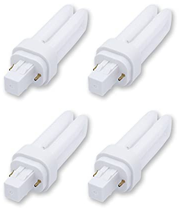Lumenivo 13W Quad Tube Fluorescent Lamp with GX23-2 Base, 2 Pin - Warm White U Shaped CFL, 4 Pack - 810 Lumens Output