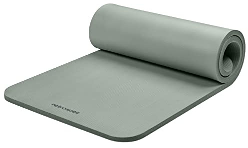 Retrospec Solana Yoga Mat 1 Thick w/Nylon Strap for Men & Women - Non Slip Exercise Mat for Home Yoga, Pilates, Stretching, Floor & Fitness Workouts - Sage