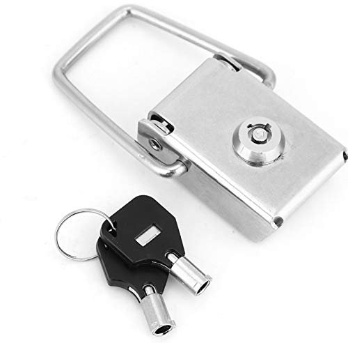 Cerradura de cerrojo cerrojo de acero inoxidable cerradura de seguridad Caja de cerrojo de palanca Cierre de hebilla con 2 llaves(70mm)