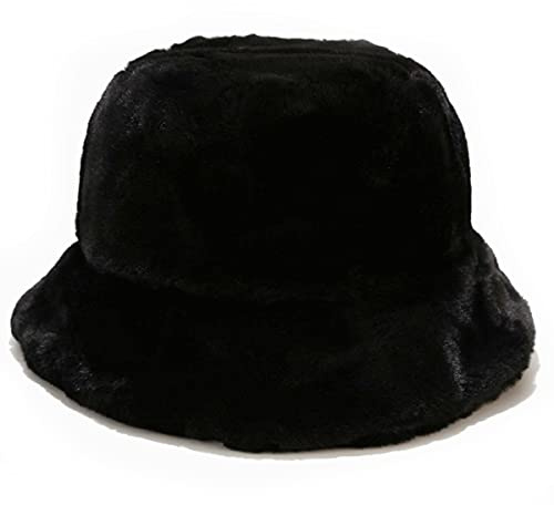 JFAN Cappello da Sole Unisex Cappello da Pescatore in Lana di Agnello per Uomo E Donna Semplice Ripiegabile Hat Caldo Autunno e Inverno Taglia Unica Nero