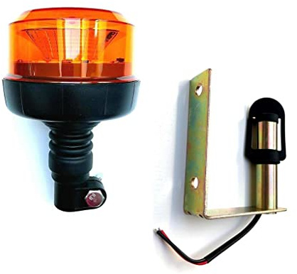 MelTruck LED Warnleuchte mit Aufsteckrohr U, 12 LEDs, 12V/24V, Orange, 3 Funktionen: Rotation, Zweiblitz, Sechsblitz, E9 R65 TA1, IP56, für PKW LKW Abschleppwagen