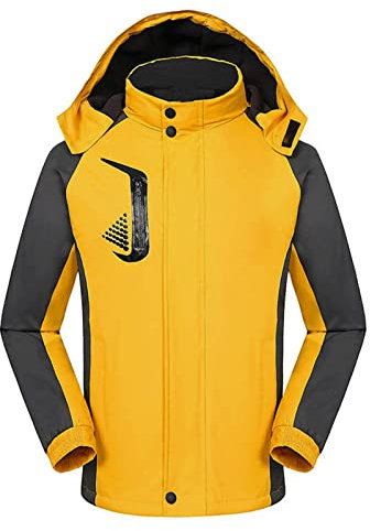 Wasserdichte Damen-Skijacke, warm, Winter, Schneemantel, Berg, Windbreaker, Kapuze, Regenmantel, Jacke, tropische Shirts für Damen, gelb, 54