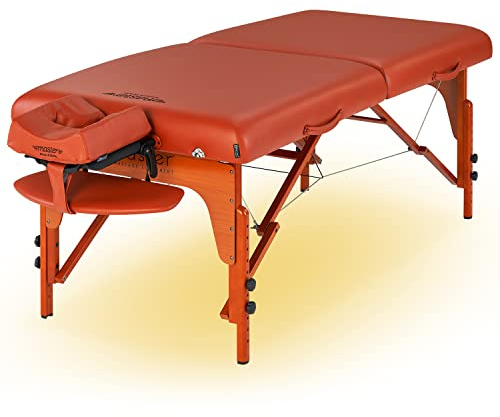 Master Massage 79cm Santana Klappbare Mobile Massageliege aus Holz mit Ambiente Beleuchtung für Kosmetik, Massage, und Therapie Zimt