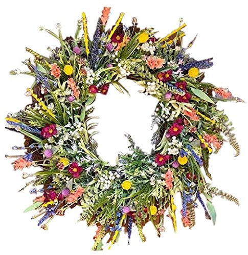 SunaOmni TüRkranz FrüHling, , Wildblumen-Girlande, dekorative Mehrzweck-Girlande, frühlingskranz haustür, Bunte Frühlings-Sommer-Girlande für Türen, 15, 75 Zoll, Frühlings-Sommer-Kranz