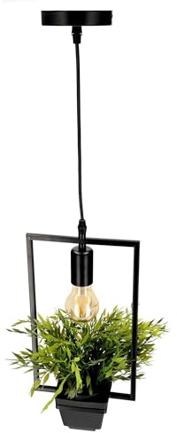 EDO Pendellampa Hängande MEA Lampa Växt Blomkruka Rektangel Ljuskrona Taklampa Kreativ Svart Växtbelysning Hängande Lampa E27 Geometrisk Pendelljus IP20 Ljuskrona Taklampa