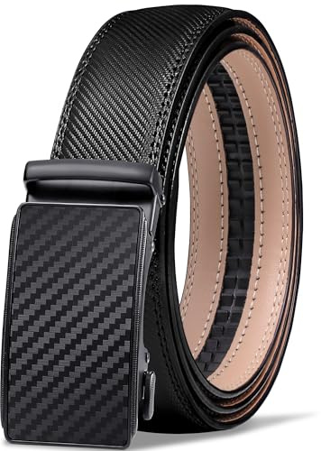 GSG SINCE 1998 Herren Gürtel 35mm ohne Löcher Ledergürtel Automatik Ratsche Gürtel Ideal für Anzug und Geschäftskleidung M23043-48