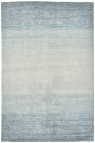 THEKO | Teppich Wool Comfort aus 100% Schurwolle | schlicht + modern | handgewebt | Farbe: Grau | 90x160 cm