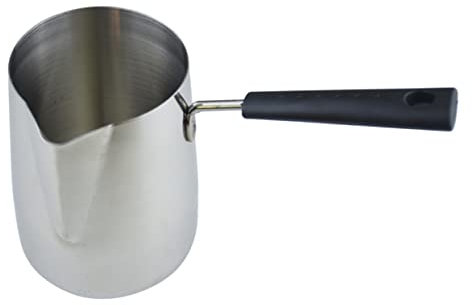DOITOOL Pichet à Lait En Acier Inoxydable 304 350ml Avec Longue Poignée, Verseur Précis à Bec Effilé Pour Mousseur à Café, Pot Verseur Pour Latte Art Et Cappuccino, Usage Maison Et Café