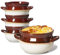 ONEMORE Cuencos de sopa de cebolla francesa, recipientes de sopa aptos para horno con asas, 28 onzas, cuencos grandes de cerámica para chile, guiso de res, cereales, pasteles de olla, cacerolas