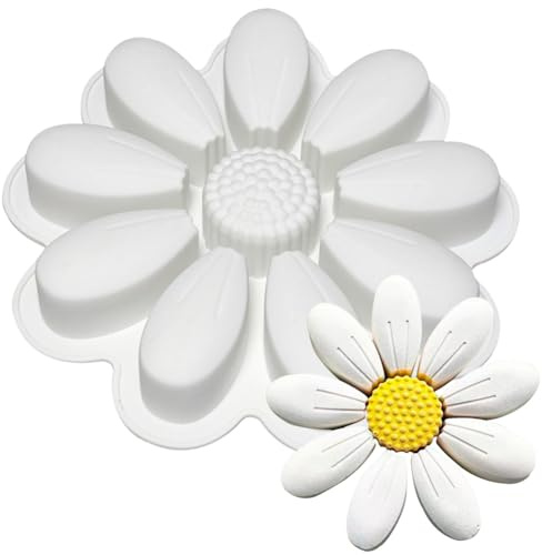 MEZHEN Stampo in Silicone Girasole Stampo per Torta Fiore Silicone Stampo Cioccolato Stampi per Cottura a Motivi Dolci Sapone Muffin Stampo da Forno 3D Compleanno Halloween Natale
