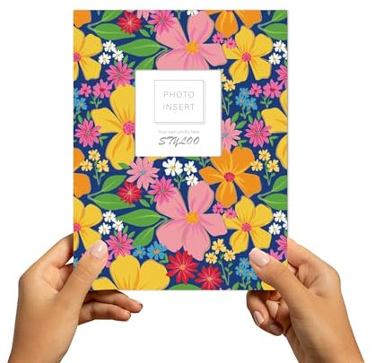 Styloo Small Photo Album for 100 Photos of 6x4 Inch, Mini Album with Window on Front Cover - Moisture-Resistant Slip-In Pockets, Hard Glossy Cover (Multi)