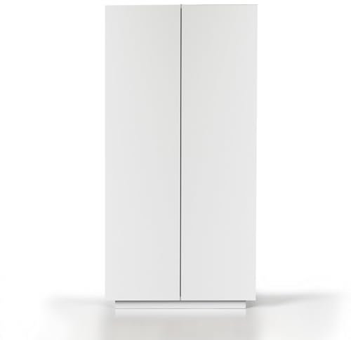 WHOUS Armadio Multiuso EASY per Ufficio, Studio o Camera con 2 Ante e 4 Vani, 79,20x38x166 cm, Bianco