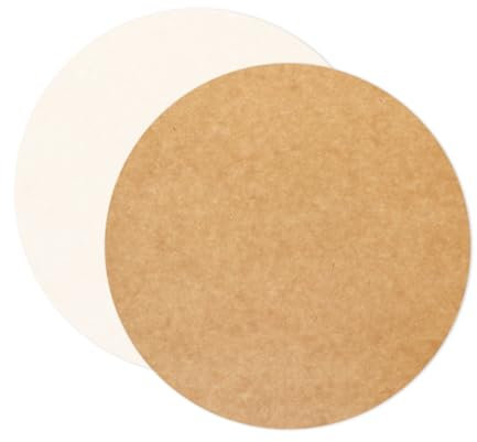 5 Supports à Gâteaux Ronds Ø 24 cm - Carton Réversible Kraft & Blanc - Semelles Gâteaux - Disque Cake Board Pâtisserie - Fabriqués en France - 5222