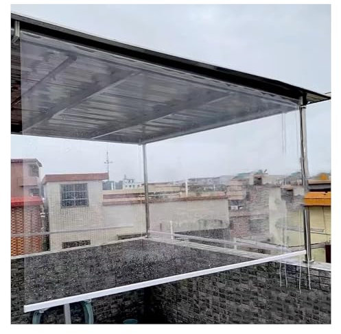 Tende a Rullo Trasparenti,tende pvc cristal,catena tenda a rullo,tapparelle avvolgibili in pvc,Antivento Antipolvere Antipioggia,con Catenella Laterale,Personalizzabile(W155*H180cm/W61.02*H70.86in)
