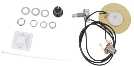 BESTonZON Piezo Pickup Gitarren Transducer mit Kabel Vielseitiges Gitarren Zubehör Professionelles Pickup mit Potentiometer und Saitenknöpfen Installieren Langlebig und Präzise Klangaufnahme