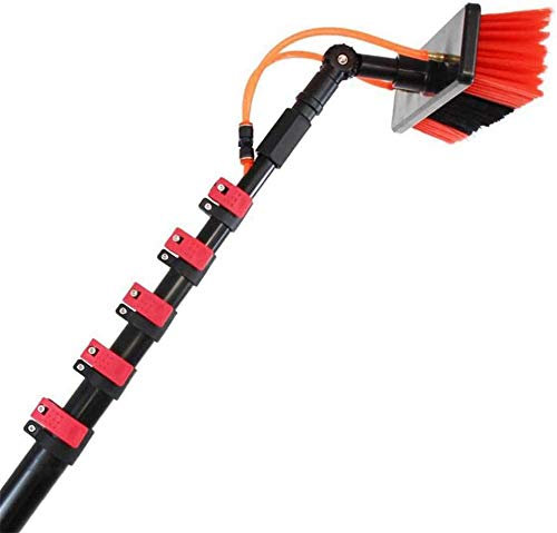 DMMFTERL Water Fed Pole Kit L Outdoor Window Cleaner Window Glass Photovoltaic Solar Panel Cleaning System Washing Equipment Tool SolutionL Scrubber Brush L Hose Spray Washer 7.2m