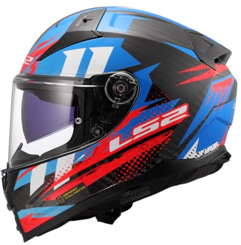 LS2, Integraler Motorradhelm VECTOR II CARBON TANTIC Red Blue, S