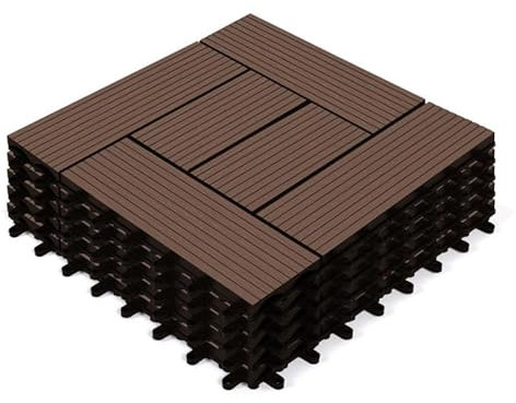 IDMarket WODHY - Lote de 5 losas para terraza (30 x 30 cm), color gris