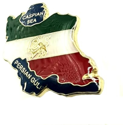 Imperial State of Iran Middle East Persia Persian Arab Country Map Flag Metal Enamel Pin Badge