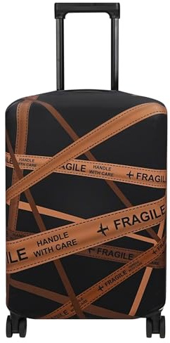 Explore Land Travel Luggage Cover Suitcase Protector Fits 31-32 Inch Case (Gold Fragile, XL)