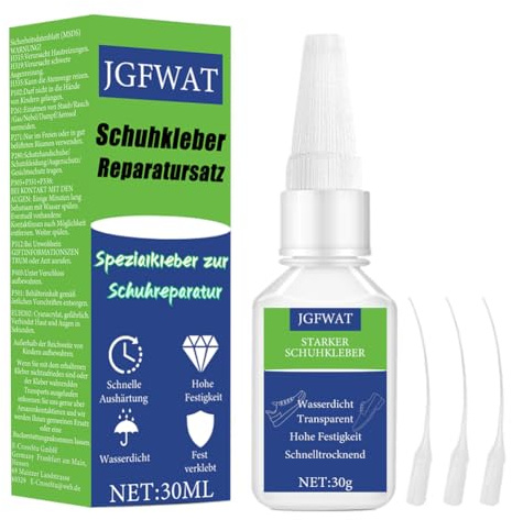 JGFWAT schuhkleber extra stark wasserfest，schuhkleber kleber，superkleber，Applies to lederkleber，schuhsohlenkleber，Boots, Sandals, High Heels, Handbags and More alleskleber(1)