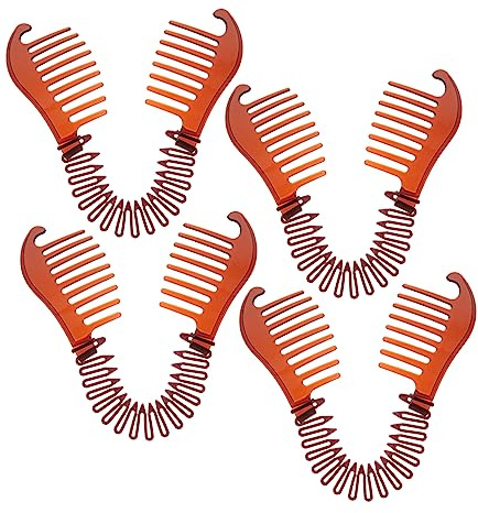 VALICLUD 4 Stück-pack Biegsame Bananenkämme Kunststoff Ineinandergreifende Haarspangen Für Damen Flexibles Haarstyling Zubehör Volumenclips Für Unterwegs