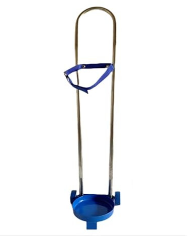 Sauerstoffflaschenwagen mit Rädern, Edelstahlhalterung für Gasflaschen, Multifunktions-Handwagen für Kliniken, tragbarer Sauerstoffflaschenwagen mit Griffen, 15 l, Höhe 102 cm