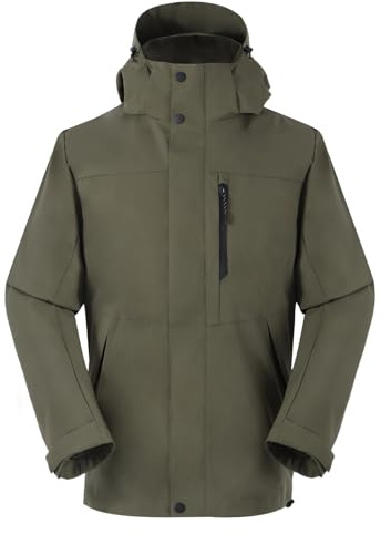 SUKUTU Ropa Outdoor Hombre impermeable Cortaviento con capucha Chaqueta Multifuncional Chaqueta montañismo Camping Punch ligera transpirable para la lluvia