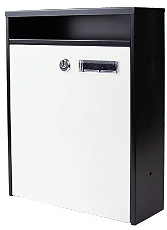 GTORCZDF Mailbox Wall Mounted,Letter Box,Postbox,Wall Mounted Post Box 25.5×9×32CM Mailbox Wall Mounted Steel Mail Box Letterbox Lockable Letter Postbox (White)