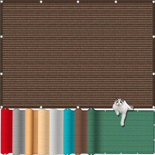 Toldo Vela de Sombra Rectangular 2.5 x 5 m, Bloque UV 98% Pantalla, Viento Lluvia, Protección de Privacidad, Protector contra El Viento, para Jardín, Marrón