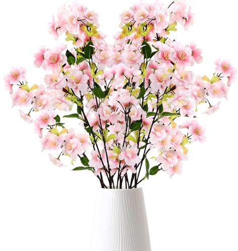 zavehony Cerezo Artificial, Flores Artificiales Decoracion, Ramas De Flores Cerezo, Rosa Claro, 4 Piezas, para Decorativas Hogar, Jarrón, Bodas, Mesa, Fiesta, Primavera