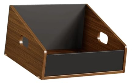 Estante de almacenamiento de discos de vinilo de madera, organizador para álbumes, CD, cómics, libros, sala de estudio, cafetería, S, 37,5 x 20 x 18,5 cm
