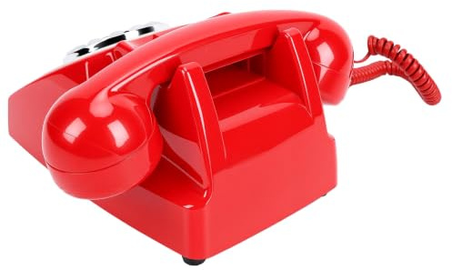 GOWENIC Vintage Bluetooth Telephone Retro Cordless Landline Phone with Type C Charging, Old Fashioned Message Phone for Home Decor, Retro Bluetooth Speaker Handset 1200mAh Battery (Red)