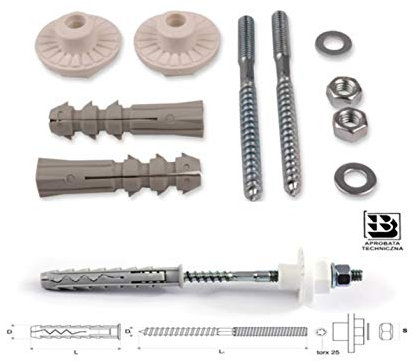 Waschtischbefestigung für Waschbecken und Spüle Durchmesser Dübel 8 mm Länge Schraube 120 mm