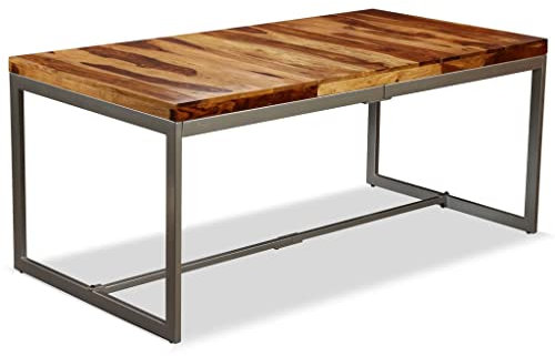 vidaXL Akazie-Holz Massiv Esstisch Industrie-Stil Speisetisch Küchentisch Esszimmertisch Tisch Esszimmer Küche Stahl 180cm