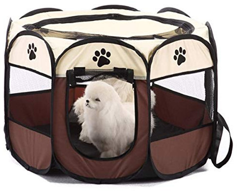 Cocolook Cat Playpen Cage tragbare Falten Haustier-Zelt-Hundehaus-Käfig Hund Katze Zelt Playpen Welpen Kennel Einfache Bedienung Octagon Zaun, 73x73x43cm