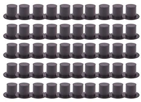 Tomaibaby 100Pcs Weihnachten Mini Schwarze Zylinder Hüte Mini Schneemann Hüte Santa Hüte Kappen Weihnachten DIY Handwerk Ornament Größe S (Schwarz)