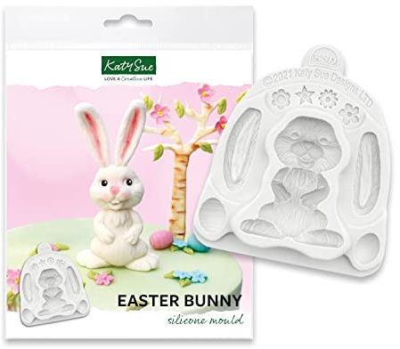 Katy Sue Easter Bunny Silicone Mould for Cookie, Cake Decorating & Craft. an Easter Bunny Animal Mould. Use with Fondant, Sugar Paste, & Air Drying Clay from Katy Sue Designs Fondant Moulds