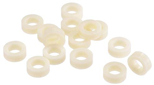sourcing map 500 Stück ABS Runde Distanzscheibe Innendurchm. 8.2 mm Außendurchm. 14 mm Länge 5 mm Kunststoff Abstandshalter für 3D Drucker, TV Wandmontage Steckdose Beige