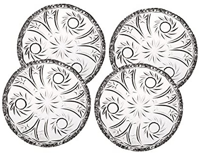 Teller Kuchenteller Tortenteller aus Bleikristall 4er Set D 16cm Transparent Kristall